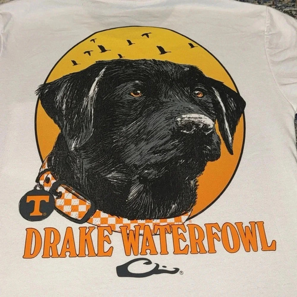 DRAKE Waterfowl Lab T-Shirt Short Sleeve Round Neck Pocket TN Vols S - Picture 2 of 9